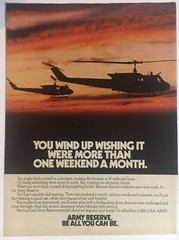 Army Reserve Helicopters Be All You Can Be 1987 Vintage Print Ad 8×11 Inches