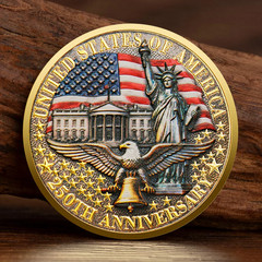 United States 250 Anniversary Challenge Coin Commemorative US 1-pc W