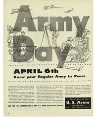1946 US Army Recruiting Enlistment April 6th Army Day art Vintage Print Ad