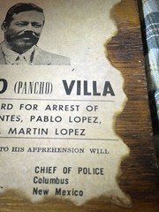 Fransico (Pancho ) Villa Poster 11”x8”-1915 Reward Wanted Sign Vtg