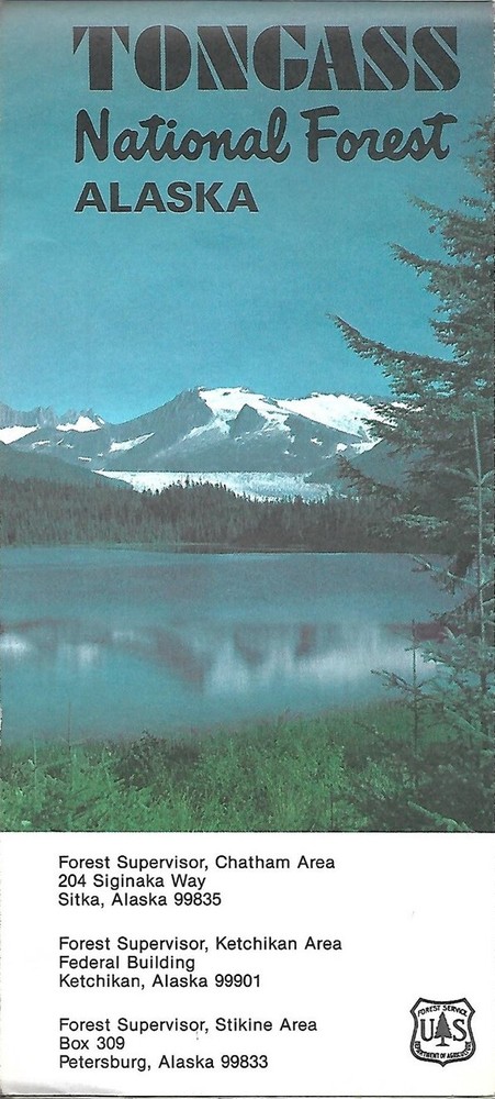 Official 1980 USDA Road Map TONGASS NATIONAL FOREST Ketchikan Juneau Alaska 1988
