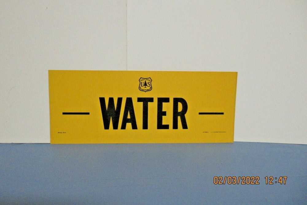 Vintage Forest Service Sign WATER