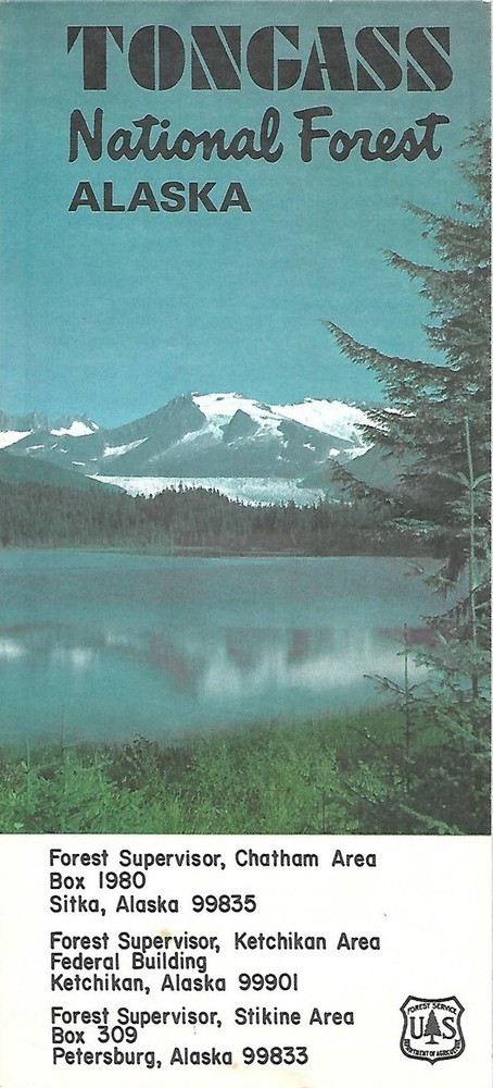 Official 1990 USDA Road Map TONGASS NATIONAL FOREST Juneau Ketchikan Alaska