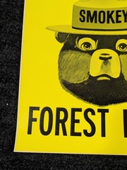 Vintage Smokey Bear Prevent Forest Fire Sticker Sign Wildfire Safety Collectible