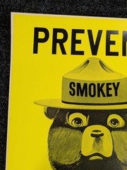 Vintage Smokey Bear Prevent Forest Fire Sticker Sign Wildfire Safety Collectible