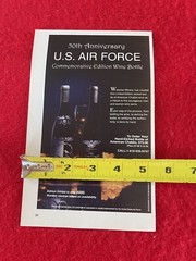 Vintage 1997 U.S. Air Force 50th Anniversary Commemorative Wine Bottle Print Ad