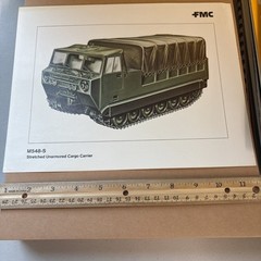 Vintage FMC M548-S Stretched Unarmored Cargo Carrier Military Vehicle Brochure