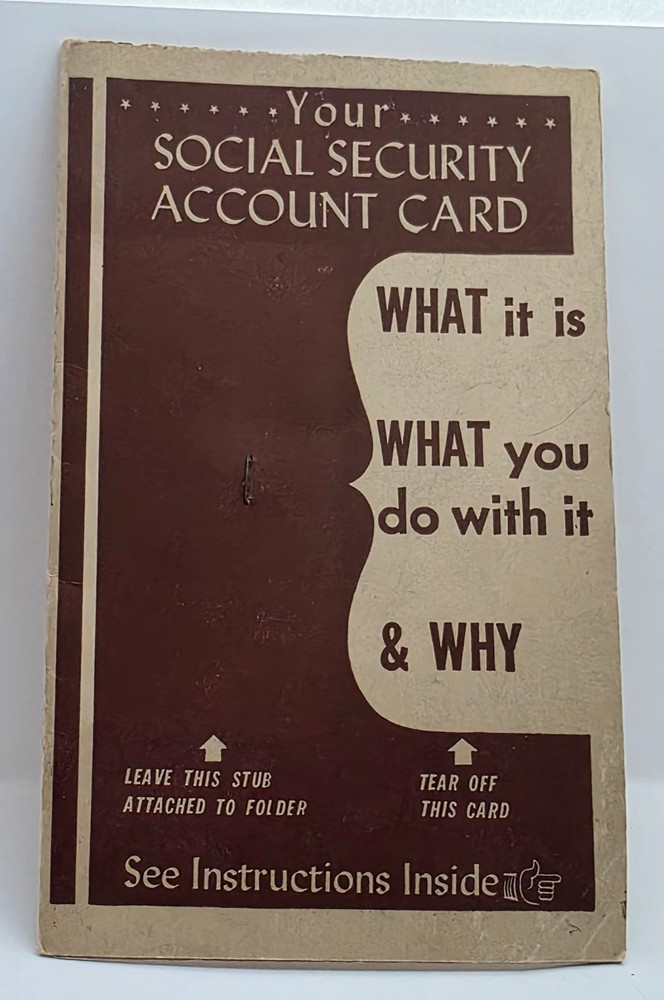 Vintage 1944 Your Social Security Account Card Instructions Brochure Comic Strip