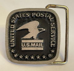 United States Post Office US Mail 1.25″ Square Belt Buckle w Standing Eagle Logo