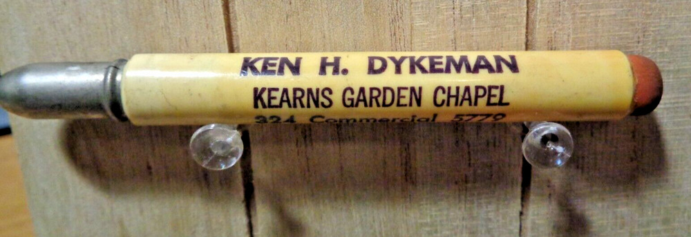 Vintage Bullet Pencil – Ken H. Dykeman, Kearns Garden Chapel – Iowa