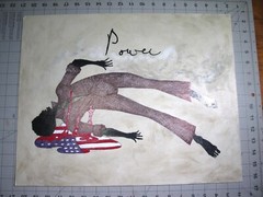 vtg 1970s political protest hand painted poster – Power Civil Rights OS