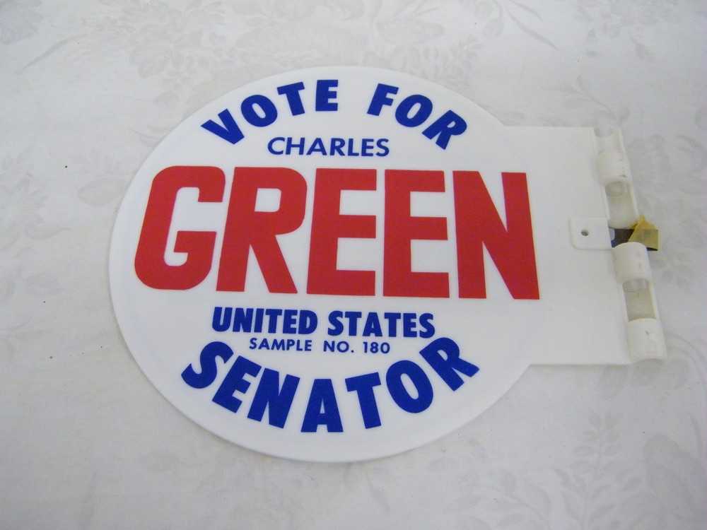 Vintage Advertising Salesman Sample Vote for Charles Green for Senator