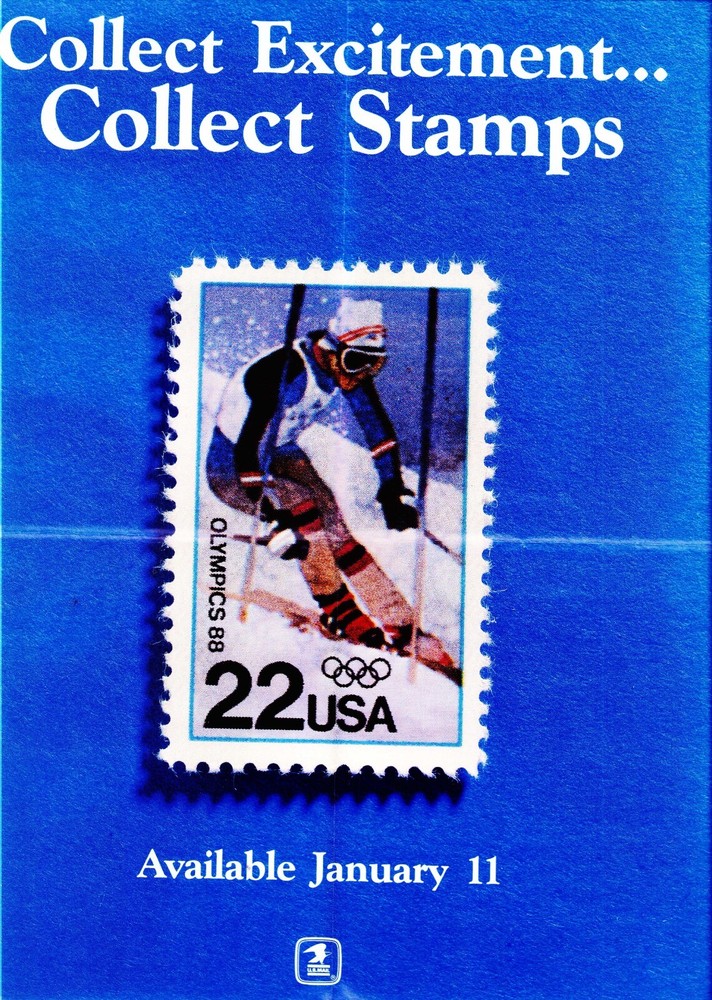 1988 USPS US Post Office Lobby Poster Olympics 88 22¢