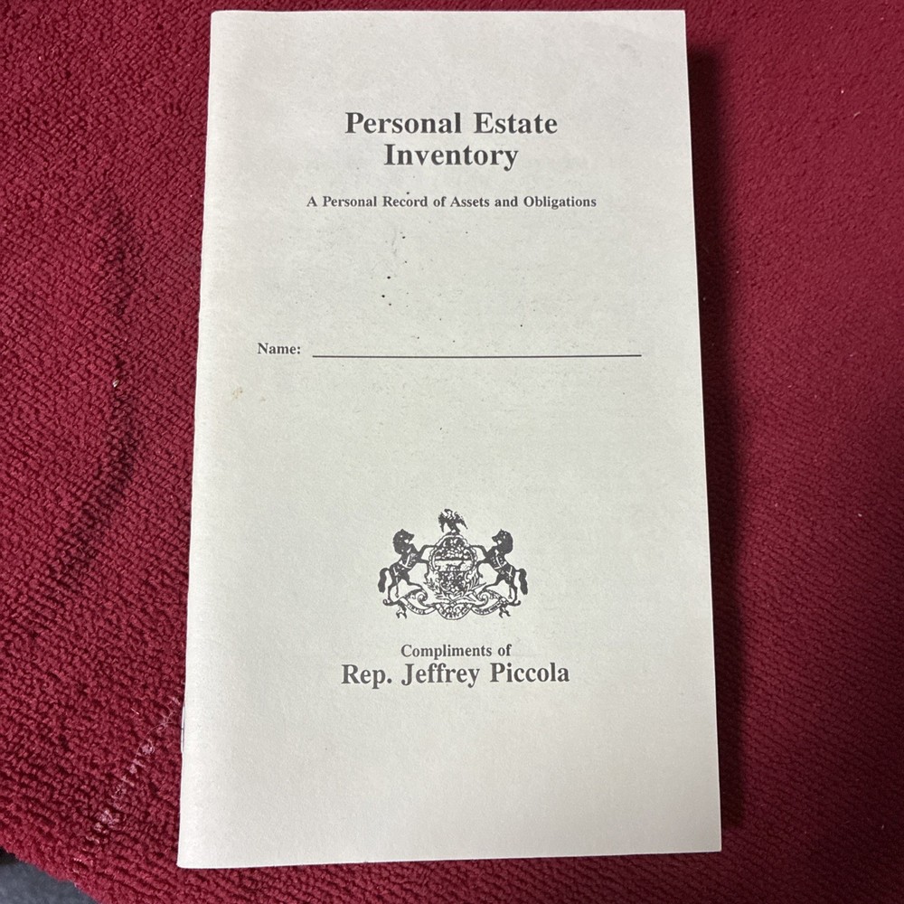 Political Ad Jeffrey Picolla Pennsylvania Personal Estate Inventory Booklet