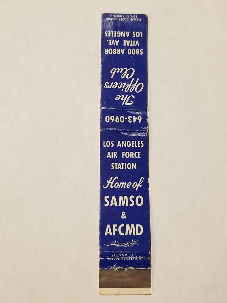 Universal Match U.S. Air Force Station Officers Club Los Angeles California MB9