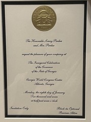 Governor of the State of Georgia 2007 Invitation, Black Framed, For Collectors