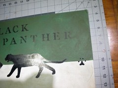 vtg 1970s political protest hand painted poster – Black Panther flag OS