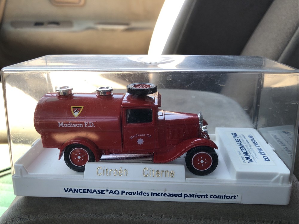 SOLIDO SCHERING DRUG ADVERTISING CITROEN CITERNE MADISON FD RED FIRE TRUCK