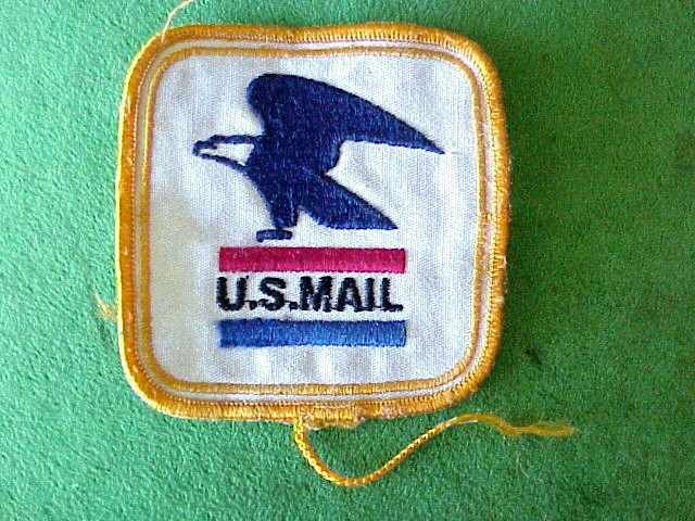 VTG 70s UNITED STATES POSTAL SERVICE EAGLE Sew On PATCH U.S. MAIL 3 1/4″ Square