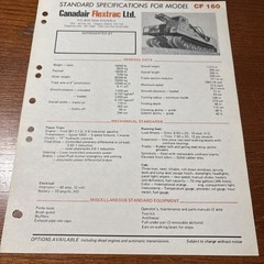 VTG 1970 Canadair Flextrac CF 160 Canadian Military Vehicle Marketing Sheet