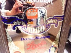 Vtg 1980 STROHS BEER National Republican Convetion Frame Advertising Bar Mirror
