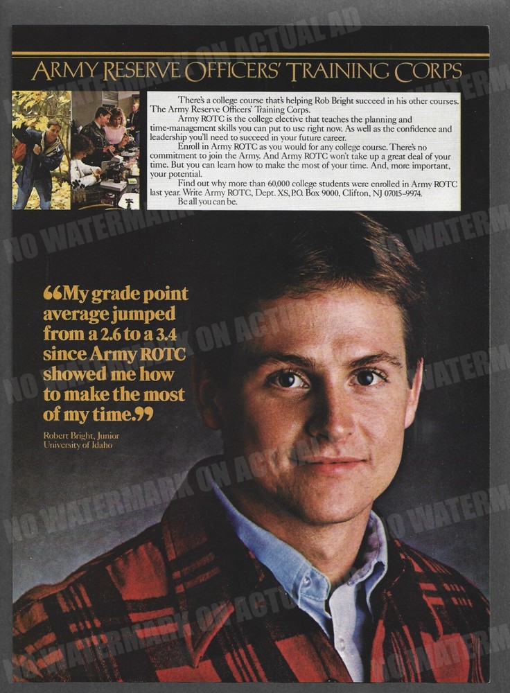 Army Reserve Army Training Corps 1986 Trade Print Magazine Ad Military ADVERT