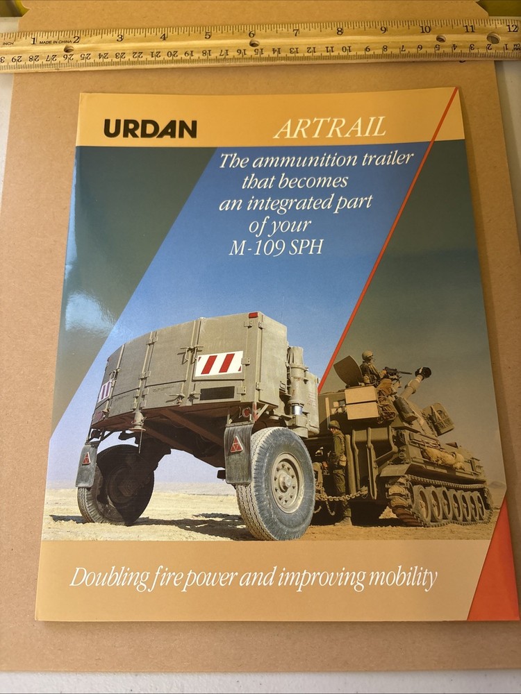 Vintage Urdan ARTRAIL Ammunition Trailer for M-109 SPH Israeli Military Brochure