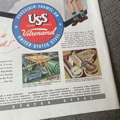 1948 USS United States Steel Vitrenamel Print Ad Post WW2