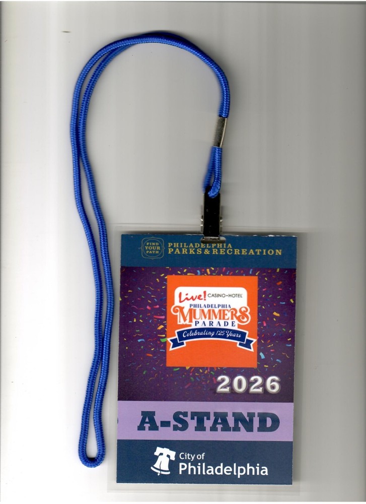 City of Phila. 2026 Mummers Parade LIVE! CASINO HOTEL «A STAND» plastic lanyard