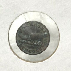 Wm. Gresham Lincoln Advertising Button 1800s Conestoga Wagon Tailor Ad 1-piece