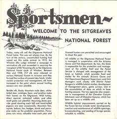 Official USDA 1965 SITGREAVES NATIONAL FOREST Chevelon-Heber Hunters’ Map Trails