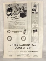 Rare 1952 United Nations Day Proof Sheet By The Advertising Council Frank W Weil
