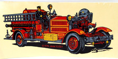Vintage 1974 Fire Engine Truck by Decorative Decals 12.5″ x 6″ by John Terry