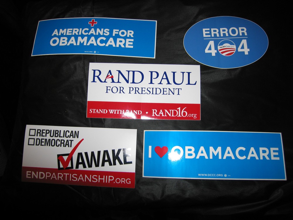(5) Collectible Political Democratic and Republican Campaign Stickers