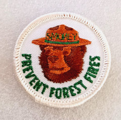 1970s Smokey The Bear Prevent Forest Fires! Round Patch New NOS