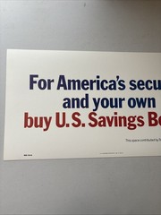 VTG 1964 For America’s Security Buy US Savings Bonds Transit Bus Treasury Poster