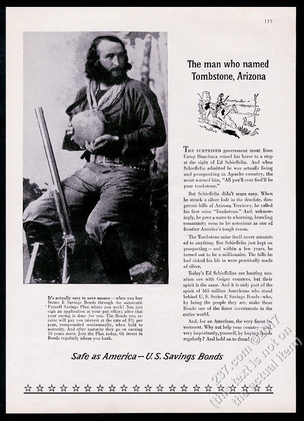 1956 Ed Schieffelin photo US Savings Bonds vintage print ad