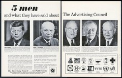 1962 JFK FDR Harry Truman President Eisenhower photo Ad Council vintage print ad