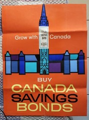 BUY CANADA SAVINGS BONDS- GROW WITH CANADA very decorative get a 1960’s vibe