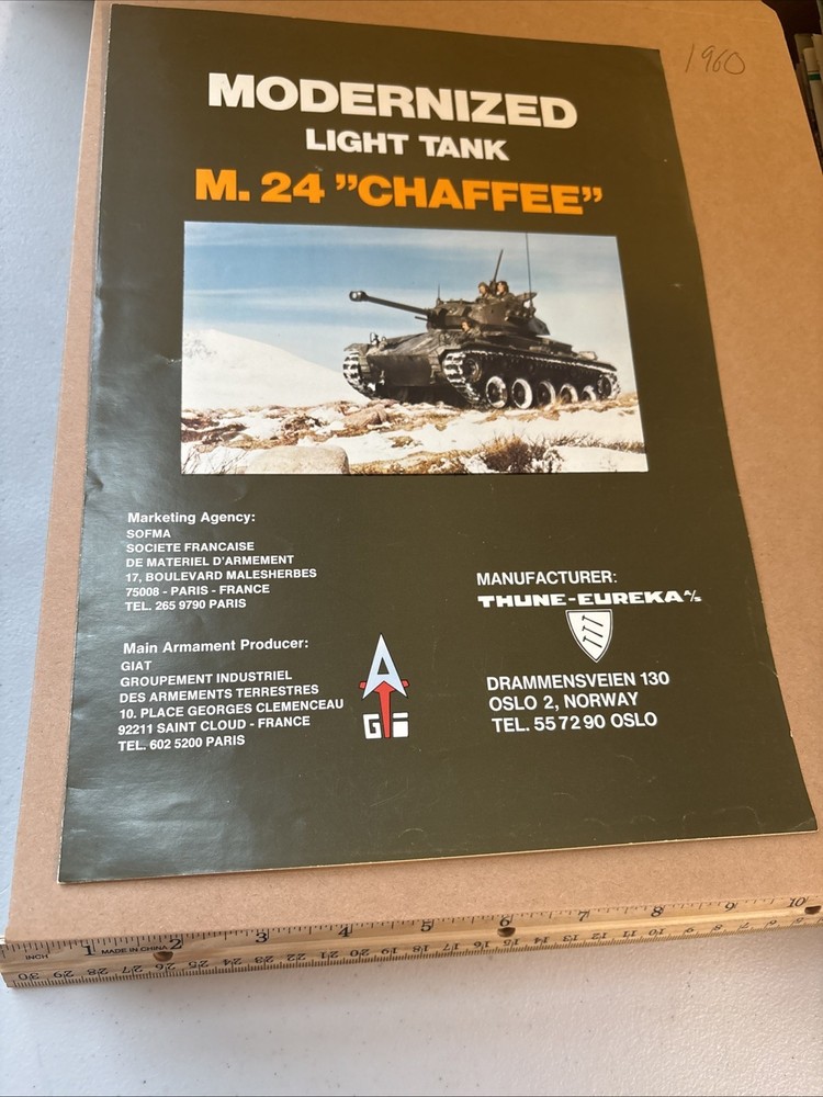 VTG Modernized Light Tank M24 Chaffee Thune-Eureka Norwegian Military Brochure