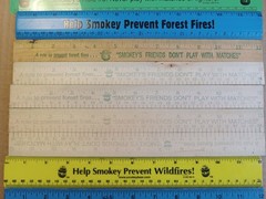 Vintage Smokey The Bear Ruler Lot of 11 Wood Plastic Fre Shipping