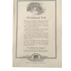 Vintage 1928 Old Fashioned Thrift National City Company Ad Advertisement