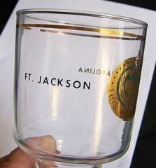 FORT JACKSON~SOUTH CAROLINA~ADVERTISING 5″ WATER/BEER GLASS TUMBLER
