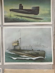 Vintage 1960s General Dynamics ELECTRIC BOAT Submarine Litho Print Set US Navy