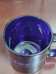 USPS Cobalt Blue Glass Mug Mid-America District Etched Logo Made in USA