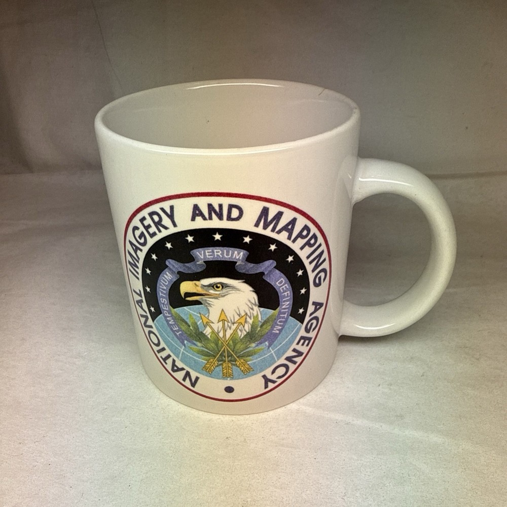 Vintage Coffee Cup National Imagery & Mapping Agency CIA Intelligence Government