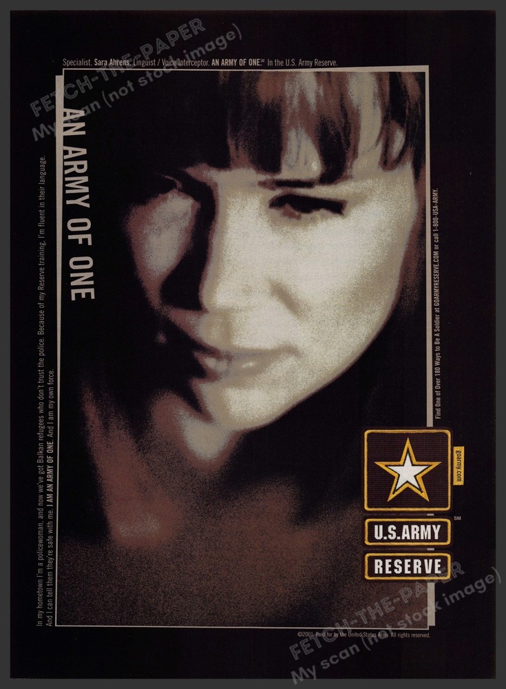 U.S. Army Reserve 2000s Print Advertisement 2001 Sara Ahrens