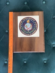 Vintage US Government Wooden Plaque Defense intelligence Agency RARE Memorabilia