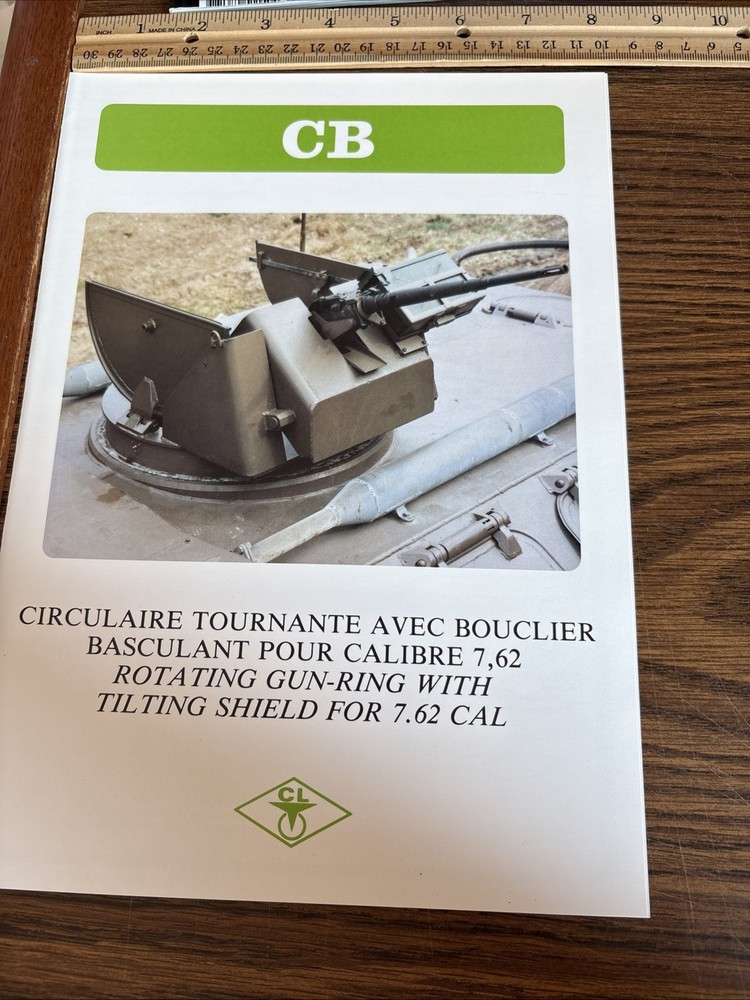 Vintage French CB Rotating Gun-Ring with Tilting Shield 7.62 Military Brochure