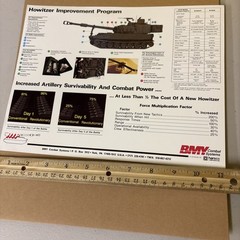 Vintage BMY Combat Systems HIP Howitzer Improvement Program Artillery Brochure
